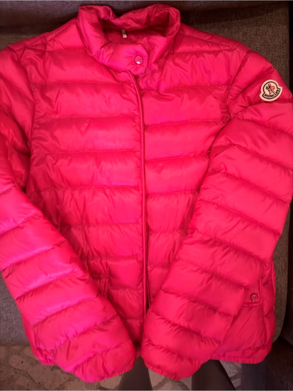 Moncler Hot Pink Quilted Down Puffer Jacket